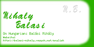 mihaly balasi business card